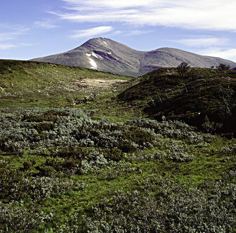 alpine hiking, Helags mountains, Jamtland, landscapes, mountain, Nedals lake, summer, track mark