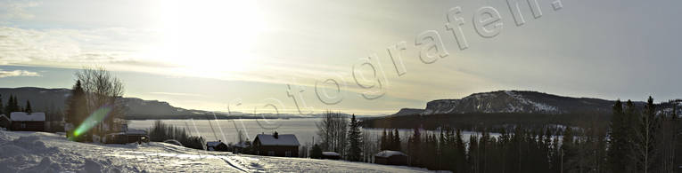 backlight, landscapes, Lapland, panorama, panorama pictures, rivers, sun, Vindel river, winter