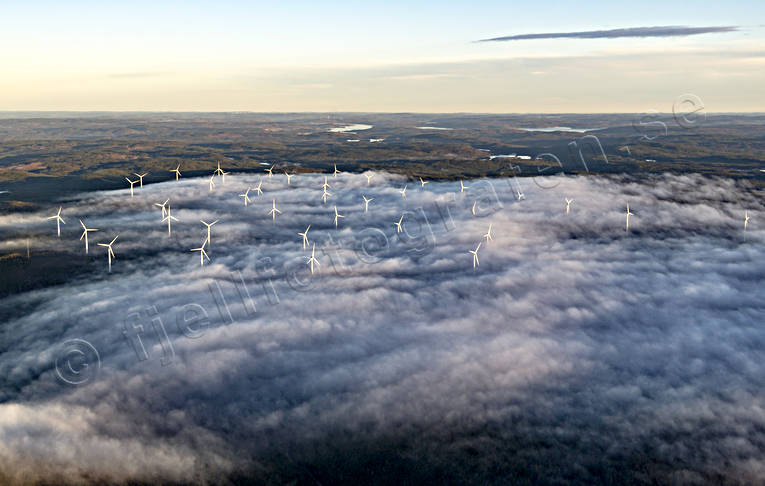 aerial photo, aerial photo, aerial photos, aerial photos, Albacken, drone aerial, drnarbild, drnarfoto, energy, environment, fog, Jamtland, landscapes, nature, vindsnurror, wind power plants, woodland, work