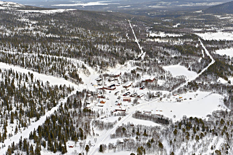 aerial photo, aerial photo, aerial photos, aerial photos, drone aerial, drönarfoto, installations, Jamtland, landscapes, Vålådalens Fjällstation, winter