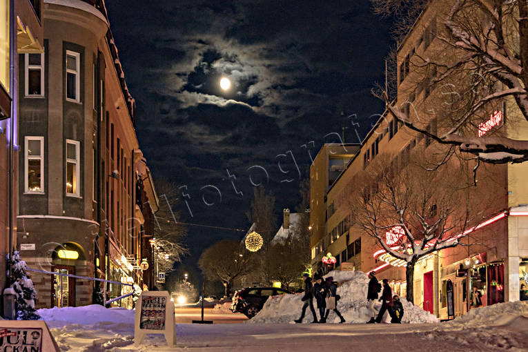 ambience, ambience pictures, atmosphere, Biblioteksgatan, christmas ambience, city, evening, Jamtland, Ostersund, snow, stder, winter, winter ambience, winter's night