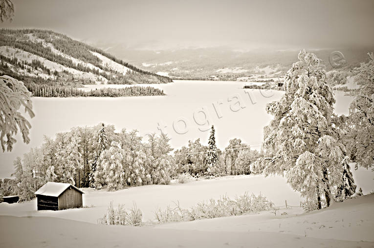 Are, Are lake, Are valley, black-and-white, Jamtland, landscapes, winter