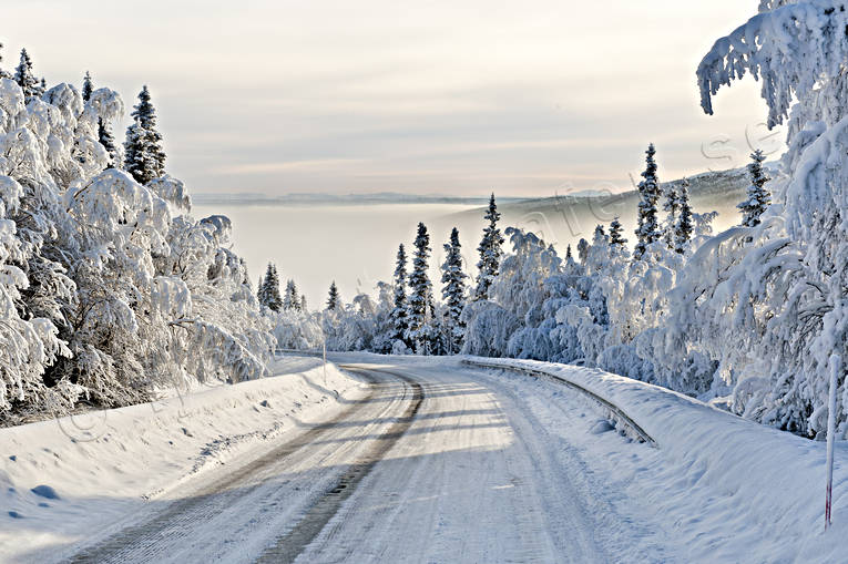 communications, curve, Jamtland, land communication, landscapes, mountain, nature, snow, snow-covered, winter, winter road