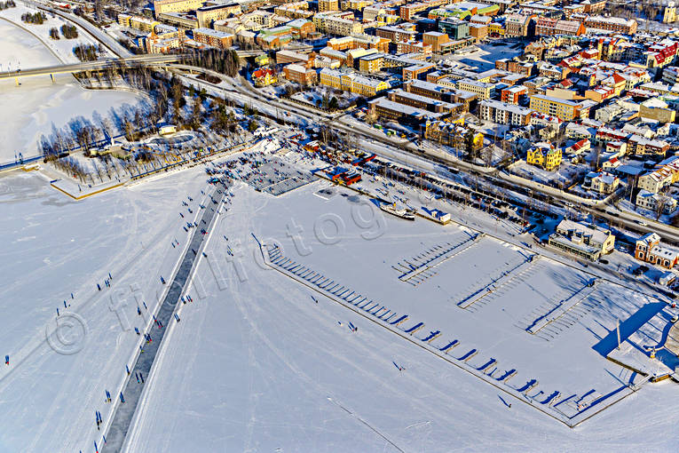 aerial photo, aerial photo, aerial photos, aerial photos, Badhusparken, drone aerial, drnarfoto, harbour, Jamtland, Ostersund, skridskobana, stder, tail-wind, winter, winter town