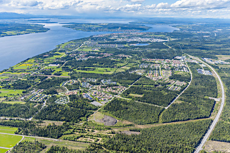 aerial photo, aerial photo, aerial photos, aerial photos, Björndrolet, drone aerial, drönarfoto, E14 highway, Froson, Jamtland, Ostersund, städer, Torvalla, Ängsmon