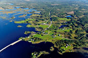 aerial photo, aerial photo, aerial photos, aerial photos, bridge, Bye, drone aerial, drnarfoto, E45, farms, Hammerdal, Hammerdalsbron, Hammerdalssjn, Jamtland, landscapes, summer