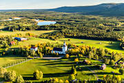 aerial photo, aerial photo, aerial photos, aerial photos, autumn, church, churches, drone aerial, drnarbild, drnarfoto, Jamtland, landscapes, Offerdal, samhllen