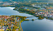 aerial photo, aerial photo, aerial photos, aerial photos, autumn, drone aerial, drnarfoto, froso bridge, Froson, Jamtland, Ostersund, stder