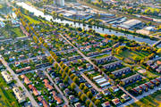 aerial photo, aerial photo, aerial photos, aerial photos, Arboga, Arbogan, drone aerial, drnarfoto, evening light, Sjukhusgrdet, stder, Vstmanland