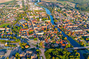 aerial photo, aerial photo, aerial photos, aerial photos, Arboga, Arbogan, church, churches, drone aerial, drnarfoto, evening light, Heliga Trefaldighet, stder, Vstmanland