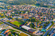aerial photo, aerial photo, aerial photos, aerial photos, Arboga, drone aerial, drnarfoto, evening light, sports field, stder, Vstmanland
