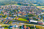 aerial photo, aerial photo, aerial photos, aerial photos, Arboga, drone aerial, drnarfoto, evening light, sports field, stder, Vstmanland