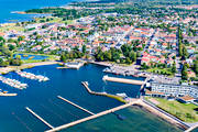 aerial photo, aerial photo, aerial photos, aerial photos, Borgholm, drone aerial, drnarfoto, gsthamn, harbour, oland, port, samhllen, small-boat harbour, summer