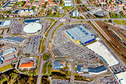 aerial photo, aerial photo, aerial photos, aerial photos, banvall, Borlnge, Dalarna, drone aerial, drnarfoto, IKEA, jrnvgsknut, Kupolen, spring, stder