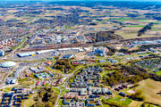 aerial photo, aerial photo, aerial photos, aerial photos, Borlänge, Dalarna, drone aerial, drönarfoto, IKEA, Kupolen, köpcentrum, spring, städer