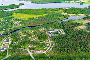 aerial photo, aerial photo, aerial photos, aerial photos, drone aerial, drönarfoto, Gullspång, Gullspångsälven, landscapes, samhällen, summer, Västergötland
