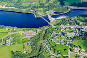 aerial photo, aerial photo, aerial photos, aerial photos, drone aerial, drönarfoto, fishing spots, Hammarstrand, Indal river, Jamtland, samhällen