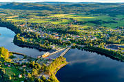 aerial photo, aerial photo, aerial photos, aerial photos, drone aerial, drnarbild, drnarfoto, fishing spots, Hammarstrand, Indal river, Jamtland, samhllen