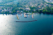 aerial photo, aerial photo, aerial photos, aerial photos, drone aerial, drnarbild, drnarfoto, harbour, Hjo, samhllen, small-boat harbour, summer, vattern, Vstergtland