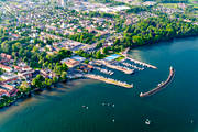 aerial photo, aerial photo, aerial photos, aerial photos, drone aerial, drnarbild, drnarfoto, harbour, Hjo, samhllen, small-boat harbour, summer, vattern, Vstergtland