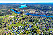 aerial photo, aerial photo, aerial photos, aerial photos, autumn, drone aerial, drönarfoto, Hissmofors, Indal river, Jamtland, Krokom, samhällen
