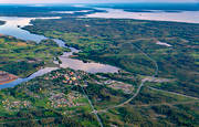 aerial photo, aerial photo, aerial photos, aerial photos, drone aerial, drönarfoto, Indal river, Jamtland, Krokom, samhällen, summer