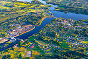 aerial photo, aerial photo, aerial photos, aerial photos, drone aerial, drönarfoto, Hissmofors, Indal river, Jamtland, Krokom, samhällen, summer