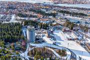 aerial photo, aerial photo, aerial photos, aerial photos, Arctura, drone aerial, drnarfoto, Jamtland, Ostersund, ski stadium, stder, winter