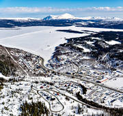 aerial photo, aerial photo, aerial photos, aerial photos, church, Dearna, drone aerial, drnarbild, drnarfoto, Geavhta, Lapland, Roparnset, Ryfjallet, Ryjvejegaejsie, samhllen, Trnaby, winter