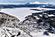 aerial photo, aerial photo, aerial photos, aerial photos, Dearna, drone aerial, drönarfoto, Geavhta, Lapland, Ryjvejegaejsie, samhällen, spring, Stalofjället, Tärnaby, winter