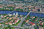 aerial photo, aerial photo, aerial photos, aerial photos, autumn, city, community, drone aerial, drönarfoto, städer, Ume river, Umeå, West Bothnia
