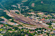 aerial photo, aerial photo, aerial photos, aerial photos, banvall, drone aerial, drnarfoto, jrnvgsknut, Medelpad, Mittbanan, Norra Stambanan, railway, samhllen, summer, nge