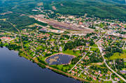 aerial photo, aerial photo, aerial photos, aerial photos, banvall, drone aerial, drnarfoto, Hkabacken, jrnvgsknut, Medelpad, Mittbanan, Norra Stambanan, railway, samhllen, summer, Vojen, nge, ngebyn