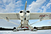 aeroplane, aeroplane, aviation, communications, fly, Piper, skidflygplan, skies, Super Cub, winter flying