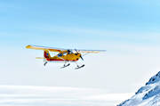 aeroplane, aviation, Bellanca, Citabria, communications, fly, mountain flight, mountains, ski flight, sports flights, sports plane, touch down, winter flying