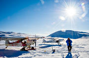 aviation, backlight, communications, Door lake, fly, Jamtland, landscapes, Piper Cub, season, seasons, spring-winter, winter, winter flying