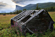 Aktse, barn, landscapes, Lapland, Laponia, mountain, mountain top, Skerfe, Skierfe, summer
