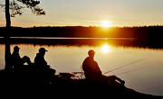 angling, angling, fishing, Landom lake, summer, sunset