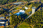 aerial photo, aerial photo, aerial photos, aerial photos, Arctura, autumn, drone aerial, drnarfoto, Jamtland, Ostersund, ski stadium, snow canons, sntillverkning, stder