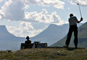 bjorkliden, golf, golf course, golf player, Lapporten, mountain, mountains, outdoor life