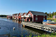boat house, boat-houses, buildings, cabins, cottage, fishing village, Halsingland, Hrte