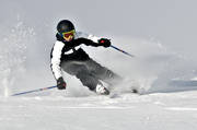 boy, down-hill running, Erik, loose snow, offpist, playtime, skier, skies, skiing, snow-spray, sport, winter