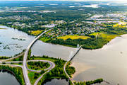 aerial photo, aerial photo, aerial photos, aerial photos, avfart, Bergsvikssundet, bridge, bridges, cable bridge, suspender bridge, cykelbro, cykelbron, Degernget, drone aerial, drnarfoto, E4 highway, Killingholmen, landscapes, North Bothnia, Pitea, pfart, samhllen, summer