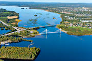 aerial photo, aerial photo, aerial photos, aerial photos, Bergsviken, Bergsvikensundet, bridge, bridges, cable bridge, suspender bridge, drone aerial, drnarfoto, Killingholmen, landscapes, North Bothnia, Pitea, samhllen, Storfors, stder, summer, holmabron