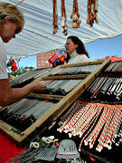 casual trading area, handicraft, Kiruna, Lapland, saami woodworks, square, square, trade, woodworks