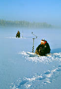 angling, char, char fishing, fishing, fishing through ice, ice fishing, ice fishing, Salmon lake, winter, winter fishing