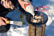 charcoal pancakes, fire, fire, flott, fried, friluftsmat, fry, luffarkamin, meal, muurika, outdoor life, pancake, pork, utemat