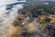 aerial photo, aerial photo, aerial photos, aerial photos, church, churches, cold, drone aerial, drnarfoto, fog, Jamtland, samhllen, spring