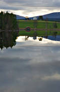 autumn, cottage, glassily, glassy, Jamtland, Kvitsle, landscapes, Oviksfjallen, reflections water