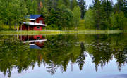 alone, cottage, house, lake, leisure house, loneliness, lugn, mirror, playtime, relaxation, ro, still, still, summer, vatten, water, woodland